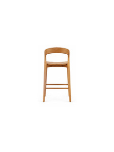 Tabouret de bar en bois moderne au design minimaliste, structure en bois massif durable pour bar à domicile et usage commercial - Product Image 3