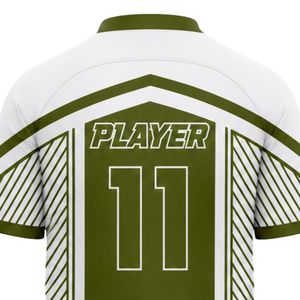 Conjunto de Uniforme de Fútbol Personalizado Verde Oliva y Blanco, Uniforme de Fútbol Transpirable de Secado Rápido, Equipación Deportiva para Partidos de Equipo - Product Image 4