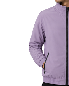 เสื้อแจ็คเก็ตบอมเบอร์ผู้ชายสีม่วงลาเวนเดอร์แบบสั่งทำพิเศษ น้ำหนักเบา ซิปเต็มตัว สไตล์ลำลอง กันลม คอตั้ง แฟชั่นสตรีทแวร์สำหรับฤดูใบไม้ร่วง - Product Image 2