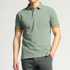 Chemises polo décontractées pour hommes en coton piqué 100% avec logo personnalisé, t-shirt polo de golf en coton pour hommes, chemise polo pour hommes - Product Image 4