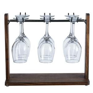 Support de rangement suspendu décoratif à 6 verres pour cuisine, bar et table à manger, matériaux mixtes contemporains - Product Image 3