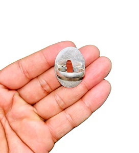 แหวนเงินนอร์อีนาจากเยอรมัน AAA + แหวนเงินอัญมณีหลวมบำบัดเครื่องประดับอัญมณีทรงหลวมทำจากหินอัญมณี - Product Image 3