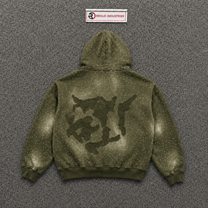 <b>MEN'S</b> STREETWEAR OLIVE RHINESTONE OVERSIZED HOODIE FOR <b>MEN</b> Sweatshirt <b>Men</b> Oversized Casual Cotton French Terry Hoodie Autumn Wea - Product Image 6