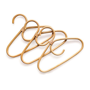 Closet accessory top quality sustainable cane wood hangers lowest price rattan <b>clothes</b> hanger - Product Image 1