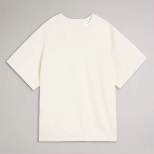 เสื้อยืดคอกลมทรงหลวมสไตล์จีน ผ้าคอตตอน 100% สำหรับผู้ชาย  ปักโลโก้ได้ตามต้องการ  ผ้าถักคุณภาพสูง สีพื้น หรูหรา - Product Image 4