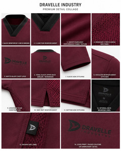 T-shirt d'entraînement d'arts martiaux pour homme, col en V, couleur bordeaux, respirant, avec doublure en maille polyester, manches courtes, uniforme – Grande Vente - Product Image 5
