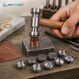 Juego de martillos de diseño con 9 cabezales intercambiables, mango de madera natural, herramienta para hacer joyas y conformar metal, 9-1/4 pulgadas, ZetomedPro - Product Image 2