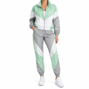 Women's Winter Hooded Casual Solid Nylon/Cotton High Quality Anti-Bacterial Track Suits <b>Crop</b> <b>Top</b> Windbreaker Jacket Shorts <b>Set</b> - Product Image 2