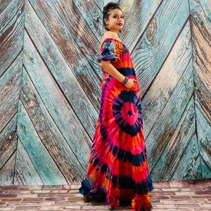 Women's Plus Size Tie Dye V-neck Ankle-Length <b>Kaftan</b> Boho Abaya Beach Cover <b>Summer</b> Straight Silhouette Tassel Hand Swimwear - Product Image 5