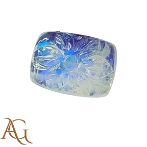 Piedra de luna natural tallada en intaglio, forma cojín, piedra preciosa suelta, precio de fabricante al por mayor para la fabricación de joyas, calibrada - Product Image 1