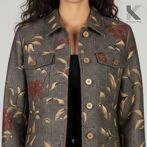 Chaqueta de Invierno para Mujer con Jacquard Floral, 100% Algodón BCI, Abrigo Grueso con Acabado Suave en Relieve - Product Image 1