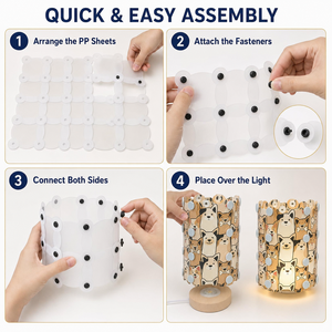 โคมไฟตั้งโต๊ะ CALA Creative DIY ทำจากแผ่น PP พร้อมลายสุนัขแบบกำหนดเอง, โคมไฟพิมพ์ลายถอดประกอบได้ และฐานไฟไม้ LED สำหรับเป็นของขวัญ - Product Image 4