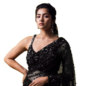 บอลลีวู้ดบล็อกบัสเตอร์ที่สวยงามสีกากีปักเลื่อมลายลูกไม้ขอบคอลเลกชันส่าหรี - Product Image 1