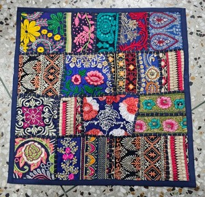 Handmade Cotton Khambadia Patchwork Cushion Cover Ethnic Pillow Cover <b>Boho</b> Interior <b>Decor</b> Artisan <b>Home</b> Textile Bulk Supply Buyer - Product Image 1