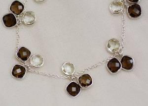 Smoky Green Amethyst <b>Bracelet</b> 925 Sterling <b>Silver</b> Dual Gemstone Jewelry For Women February Birthstone Gift - Product Image 2