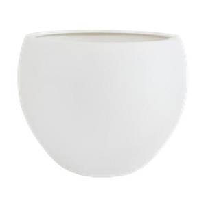 Hamilton 25 <b>White</b> Fiberstone Round Bowl Planter 25x25x19.5cm Small Indoor Outdoor Flower <b>Pot</b> Weatherproof Vietnam - Product Image 1