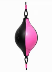 Sac de boxe double durable pour l'entraînement physique et les séances de gym, sac de boxe double rose et noir en PU - Product Image 4