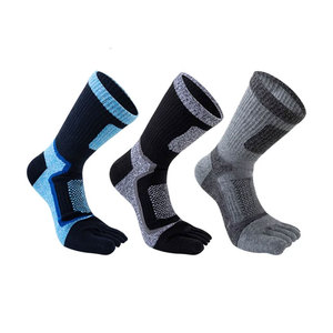 Men Five Finger Separate Athletic <b>Toe</b> Crew <b>Socks</b> Sport Casual Cotton Breathable Comfortable Moisture Wicking Durable Running - Product Image 1