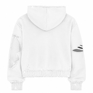 เสื้อฮู้ดดี้ปักลายแบบดิสเทรส พร้อมตกแต่งด้วยคริสตัลและแพทช์ สไตล์สตรีทแวร์ ทรงปกติ แขนยาว สำหรับใส่ได้ทั้งชายและหญิง - Product Image 2