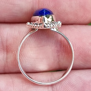<b>Lapis</b> <b>Lazuli</b> <b>Ring</b> 925 Sterling Silver Handmade Boho Statement Promise Jewelry for Women Natural Marquise Shape Gemstone - Product Image 3