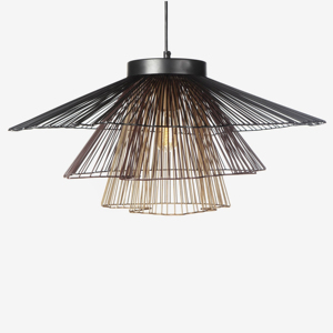 Wholesale Price Iron Metal Hanging Pendant <b>Lamp</b> Black Finished Custom Size Wire Design <b>Lamp</b> Home Interior Kitchenware Decorate - Product Image 2