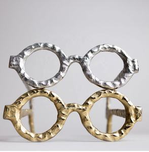 Nouvelle arrivée 2025 Martelé Design Aluminium Lunettes Décor Sculpture Argent - Product Image 4