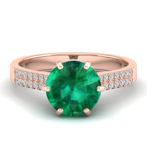REYES High Quality 14K Solid Gold IGI Certified Diamond Solitaire <b>Ring</b> Round Cut 2.75Ct Emerald Gemstone Wedding Fine Jewelry - Product Image 6