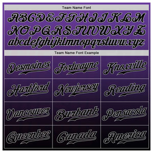 Custom <b>Purple</b> Black Gray Authentic Fade Fashion Baseball Jersey Personalized Team Uniform Premium Sublimation Sportswear Custom - Product Image 3