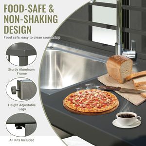 Aluminum Outdoor Kitchen Island <b>Storage</b> with Stainless Steel Sink Faucet Drainboard Free Shipping - Product Image 5
