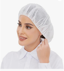 Gorro Desechable Blanco Tipo Bouffant de Polipropileno No Tejido, Modelo NW-30-18IN, para Cuidado en el Hogar, Higiene y Protección - Product Image 1