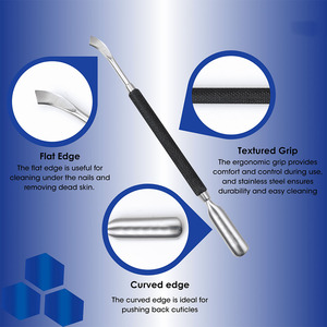 Professional Stainless Steel Cuticle Nail Pusher for Manicure <b>Pedicure</b> Double Ended Cuticle Pusher Nail Cleaner Manicure <b>Tool</b> - Product Image 6
