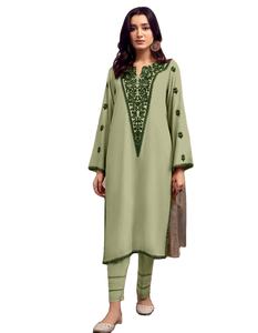 El último diseñador Faux Georgette Bordado Secuencia Bordado Trabajo Kurti Set Por Fab Zone - Product Image 1