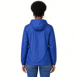 Zeta Phi Beta 1920 Hooded Lined Jacket <b>Women</b> Royal Blue Full Zip Windbreaker Embroidered Crest Sorority Lightweight <b>Coat</b> - Product Image 4
