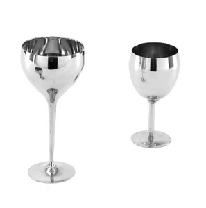 Exclusive Stainless Steel Wine <b>Glass</b> Round Stemmed <b>Goblet</b> Minimalist Design Unbreakable for Party Use Western Drinking <b>Glass</b> - Product Image 5