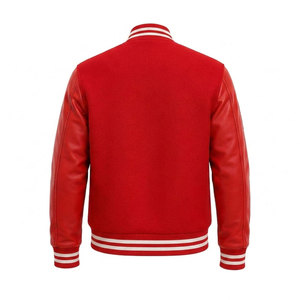 Chaqueta Universitaria Delta Sigma Theta Roja de PU con Letras Bordadas y Logotipo del Capítulo, Ropa Casual Urbana Unisex de Otoño con Cuello Camisero - Product Image 3