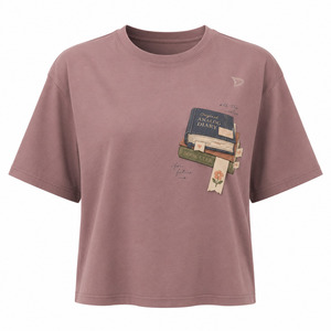 Vintage Washed Y2K Boxy Fit Women's T-Shirt 200g Heavyweight Garment Dyed Eco-Friendly Silk/Cotton Loose Streetwear <b>Top</b> - Product Image 1