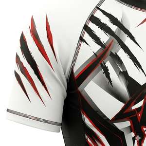 Camiseta de Compresión Rashguard Sublimada con Estampado de Poliéster y Spandex, para Entrenamiento de MMA BJJ No Gi, Elástica en Cuatro Direcciones, Logotipo Personalizado OEM - Product Image 5