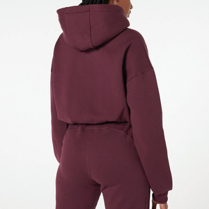 Sweat à capuche court pour femme BASRA SPORTS, en coton doux, manches longues, coupe décontractée, impression de logo personnalisée, hiver - Product Image 2