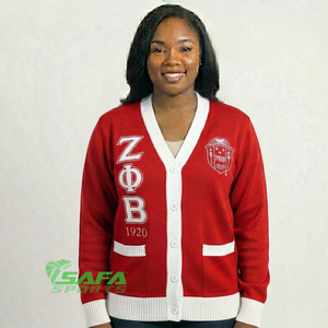 Cárdigan de Lino para Mujer con Bordado de la Hermandad Zeta Phi Beta 2026 |   Sororidad Delta, Bordado Personalizado para Damas, Hecho a Medida, Delgado y Ecológico - Product Image 3