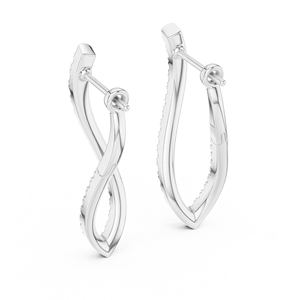 ต่างหูทองคำ 14K ประดับเพชรทรงอินฟินิตี้แบบหยดน้ำ - Product Image 2