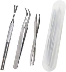 Kit de traitement anti-puces et anti-tiques pour animaux de compagnie, outils 2 en 1, fourchette et pince en acier inoxydable, pour l'entretien des animaux - Product Image 2