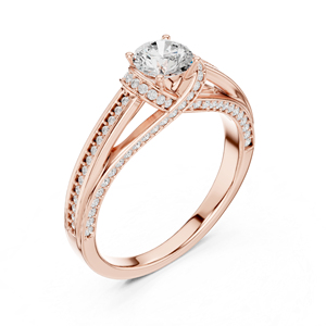 แหวนเพชรทรงกลมทองคำขาว 14K สำหรับผู้หญิง |   ชุดสำหรับงานปาร์ตี้ |   เพชรที่เพิ่งเพาะเลี้ยง - Product Image 4