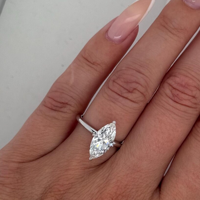 Bague de fiançailles unisexe en or 14 carats avec diamant de laboratoire marquise de 2 carats, bijoux de mariage de luxe, cadeau, certifié IGI, marque 3GRMS