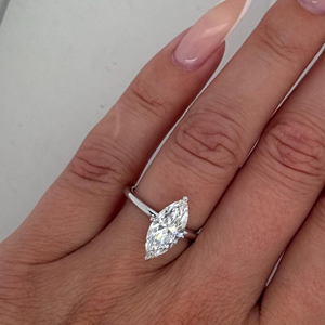 Bague de fiançailles unisexe en or 14 carats avec diamant de laboratoire marquise de 2 carats, bijoux de mariage de luxe, cadeau, certifié IGI, marque 3GRMS - Product Image 4