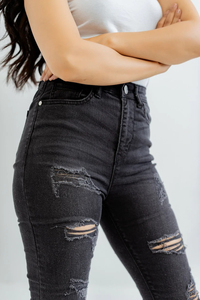 Nueva Llegada, Jeans de Mezclilla para Mujer, Cintura Elástica, Logotipo Personalizado, Cintura Alta, Estilo Vintage, 100% Algodón, OEM, ODM, Precio Económico al por Mayor - Product Image 5