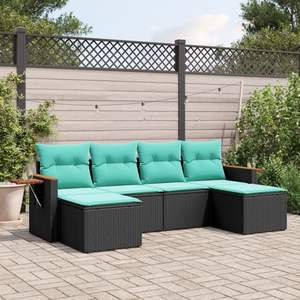 Set Divano Nero da Esterno per Giardino - Collezione Arredamento Outdoor - Product Image 1