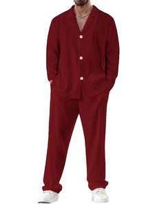 Ensemble de costume noir uni pour homme, élégant et décontracté, en polyester tissé, deux pièces, pour l'automne, ensemble deux pièces tendance pour homme, de qualité supérieure, assorti - Product Image 6