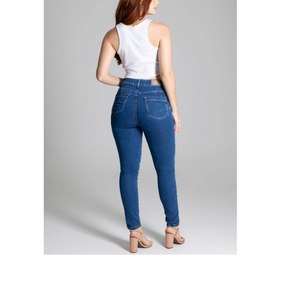High Quality Ladies Cotton <b>Ankle</b>-Length Pant Women's Casual Breathable Denim Jeans Beautiful Silver Buttons Embroidery Washed - Product Image 2