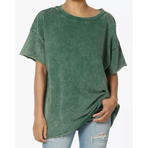 Camisetas Gráficas Streetwear al por Mayor 2026, Camisetas Lisas de Tallas Grandes para Mujer, Camisetas con Lavado Ácido, Servicio OEM Personalizado Vintage para Mujer - Product Image 1