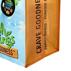 Sac de courses fonctionnel en RPET personnalisé à bas prix pour épicerie, avec poignées en sangle PP non tissée, fabriqué au Vietnam - Product Image 3